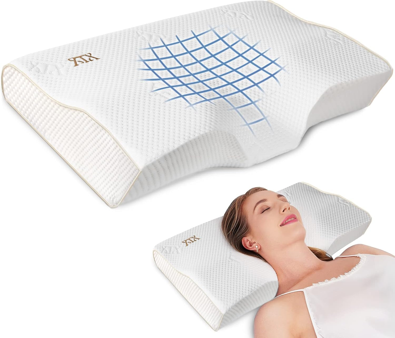 Transform Your Sleep with the XTX Ergonomic Cervical Memory Foam Pillow - Ultimate Neck and Shoulder Pain Relief for All Sleep Positions